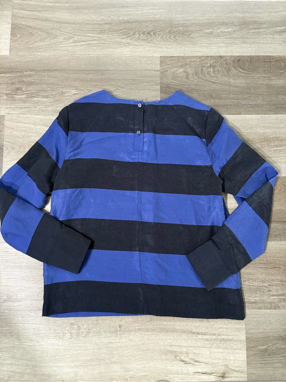 Banana Republic Long Sleeve Wide Stripe Shirt - Blue & Black - Picture 5 of 7